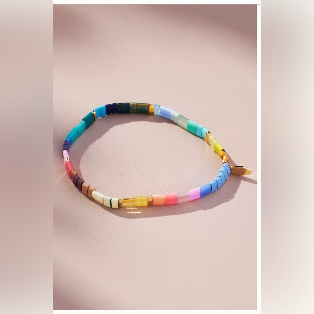 Anthropologie Beaded Chicklet Bracelet